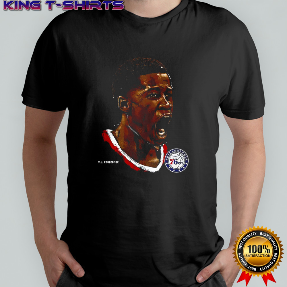 VJ Edgecombe Philadelphia 76ers NBA number 77 portrait shirt