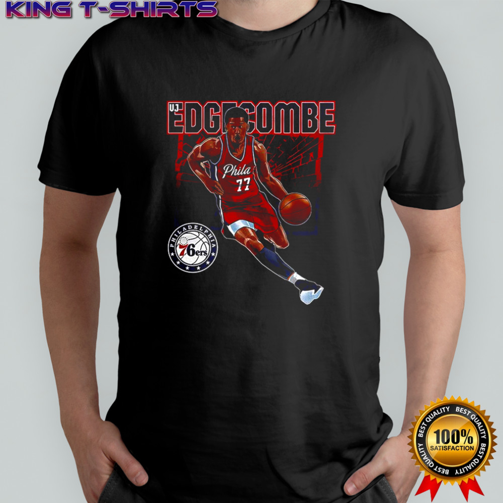 VJ Edgecombe Philadelphia 76ers NBA number 77 shattered shirt