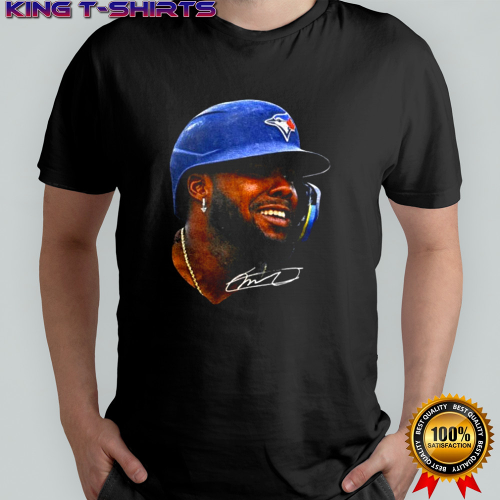 Vladdy Guerrero Jr Blue Jays big head signature t-shirt