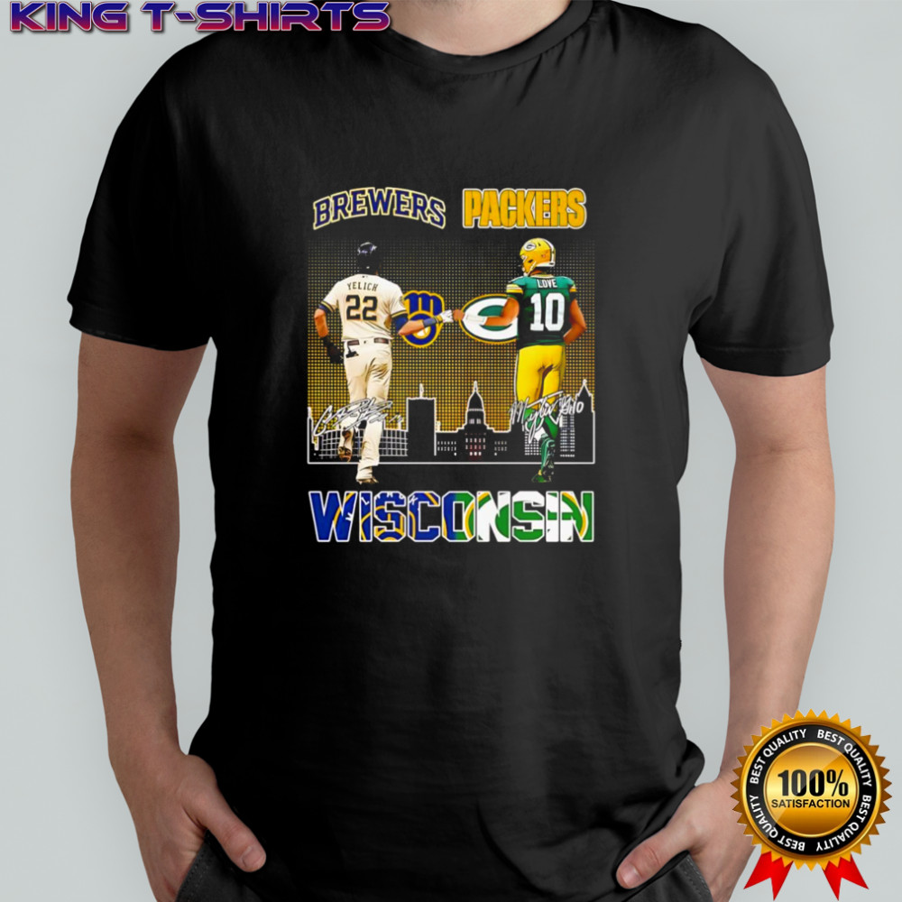 Yelich and Love Wisconsin skyline shirt