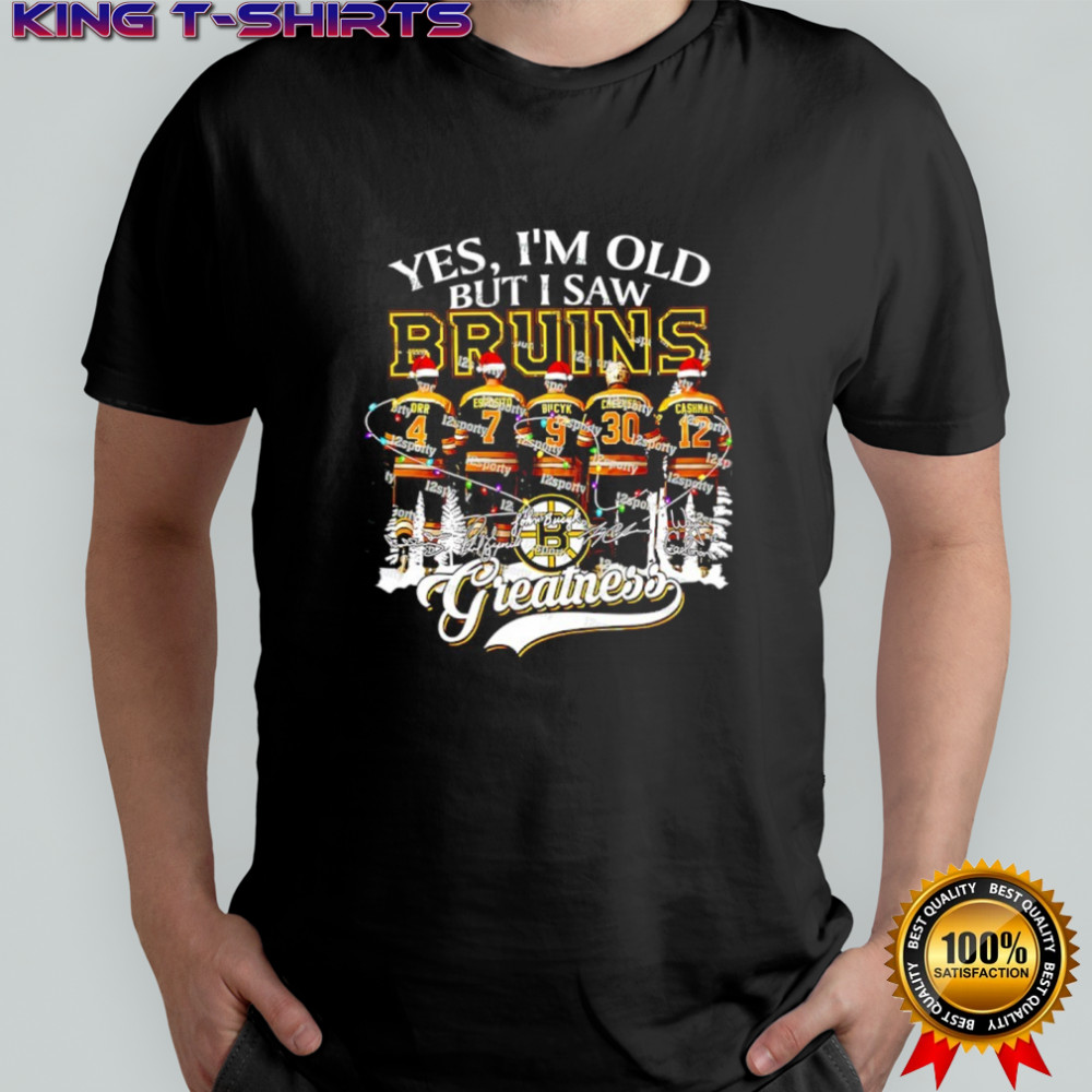 Yes i’m old but i saw Boston Bruins greatness legends Christmas signatures shirt