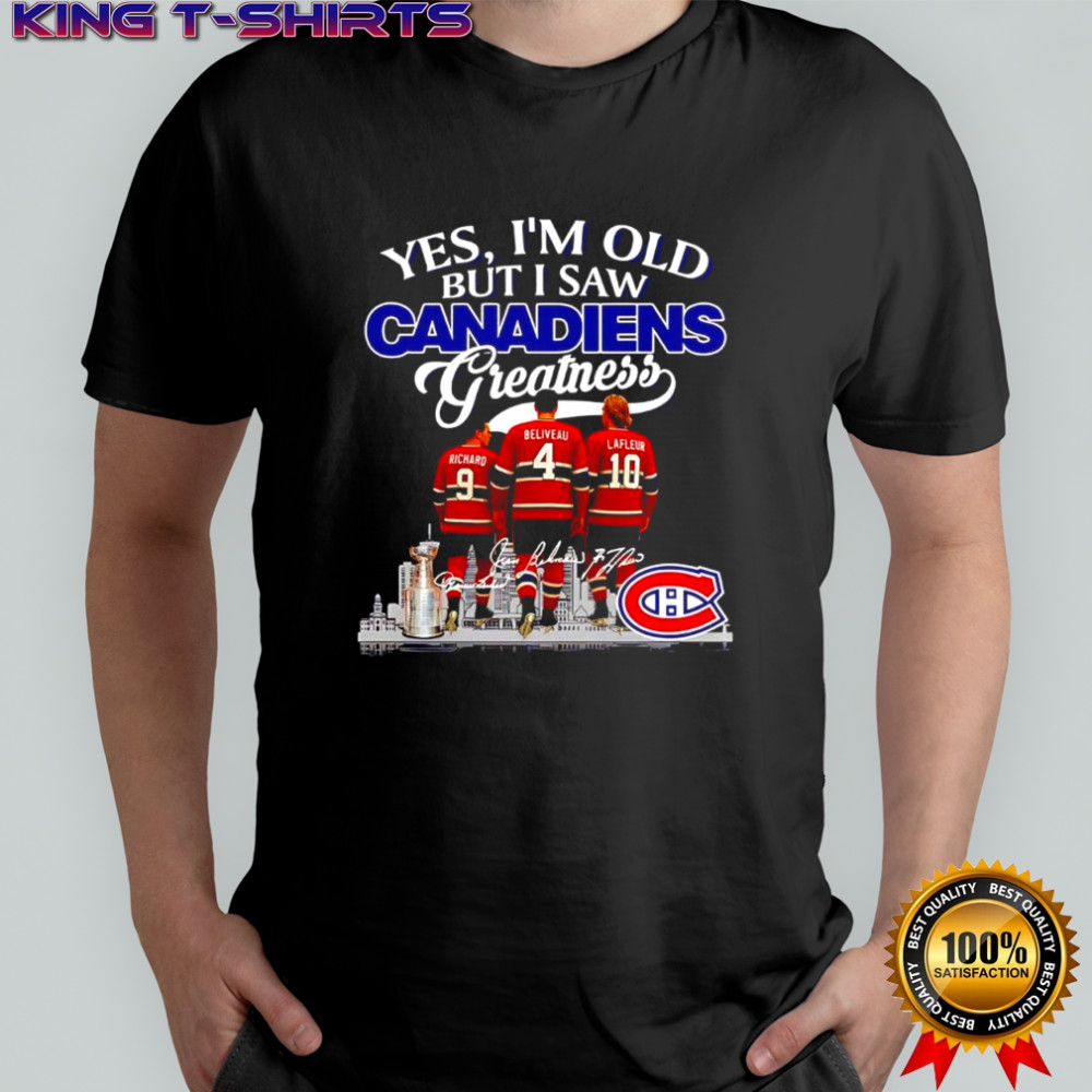 Yes i’m old but i saw Montreal Canadiens Greatness Richard Beliveau Lafleur signatures logo shirt