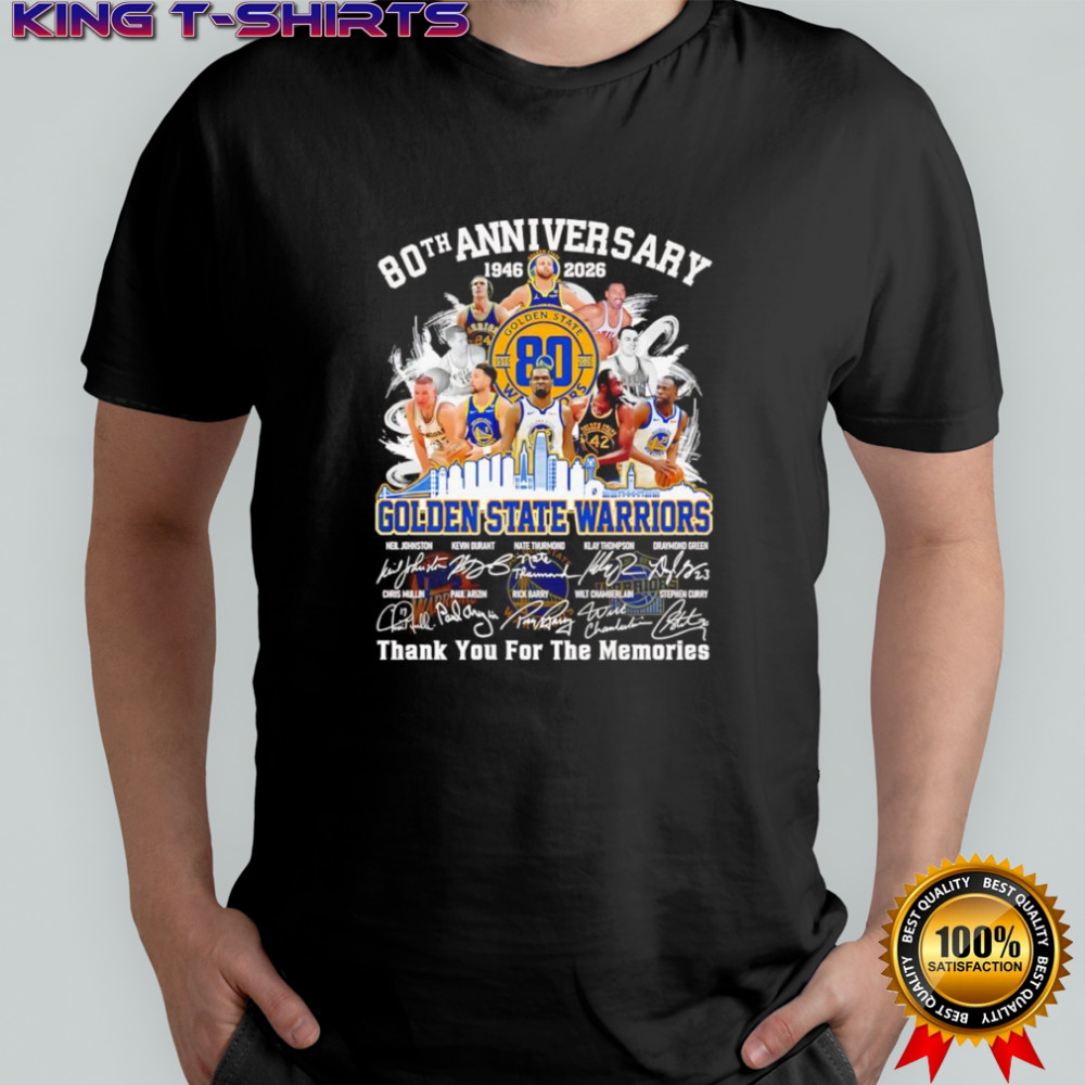 80th anniversary 1946 2026 Golden State Warriors thank you for the memories shirt