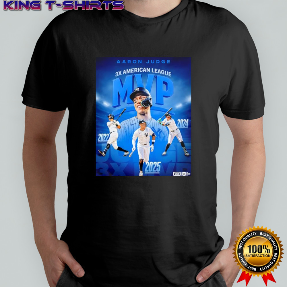 Aaron Judge’s Yankees 3x career American League AL MVP award poster shirt