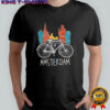 Amsterdam cycling skyline sketch shirt
