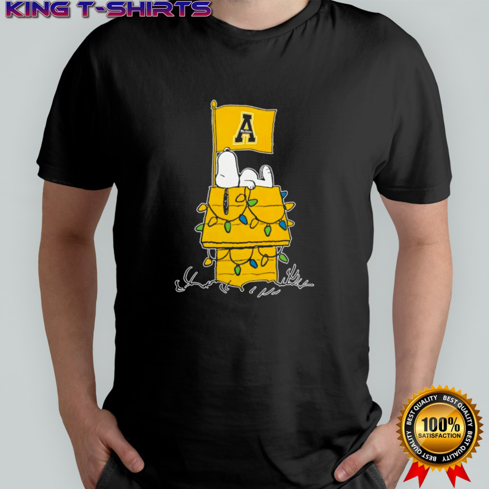 App State Mountaineers Snoopy house holiday lights shirt