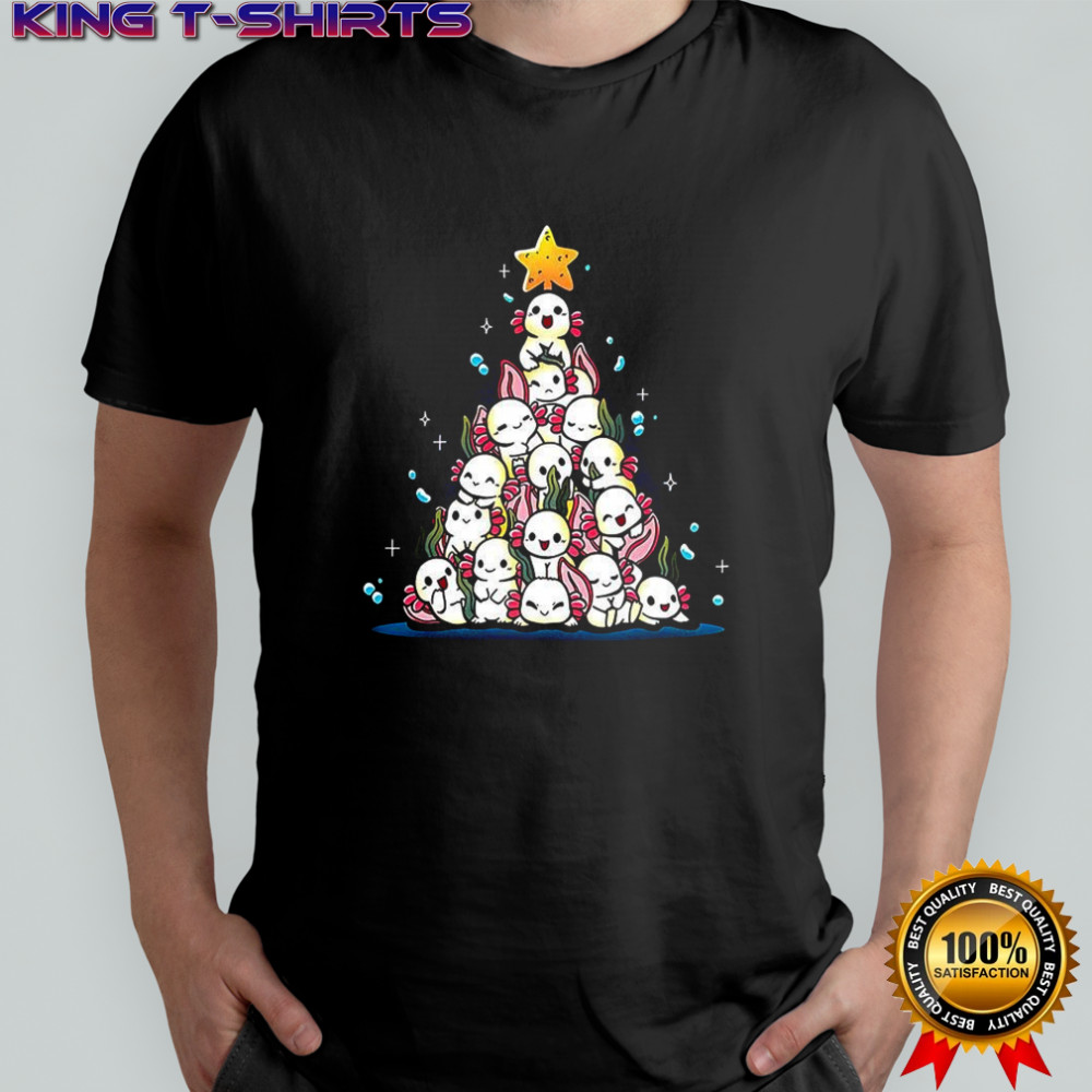Axolotl stacking Christmas trees shirt