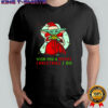 Baby Yoda Santa hat wish you a Merry Christmas I do shirt