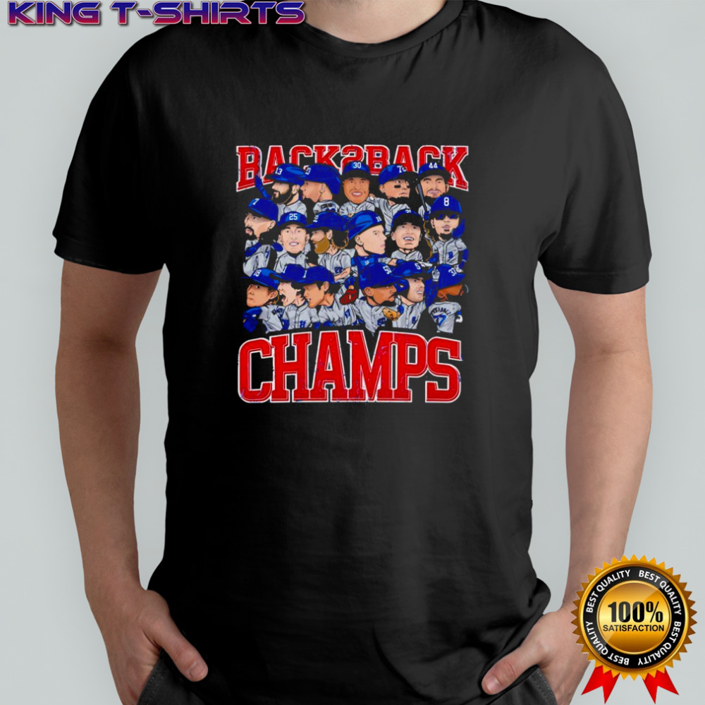 Back 2 back Champs Los Angeles Dodgers caricature shirt
