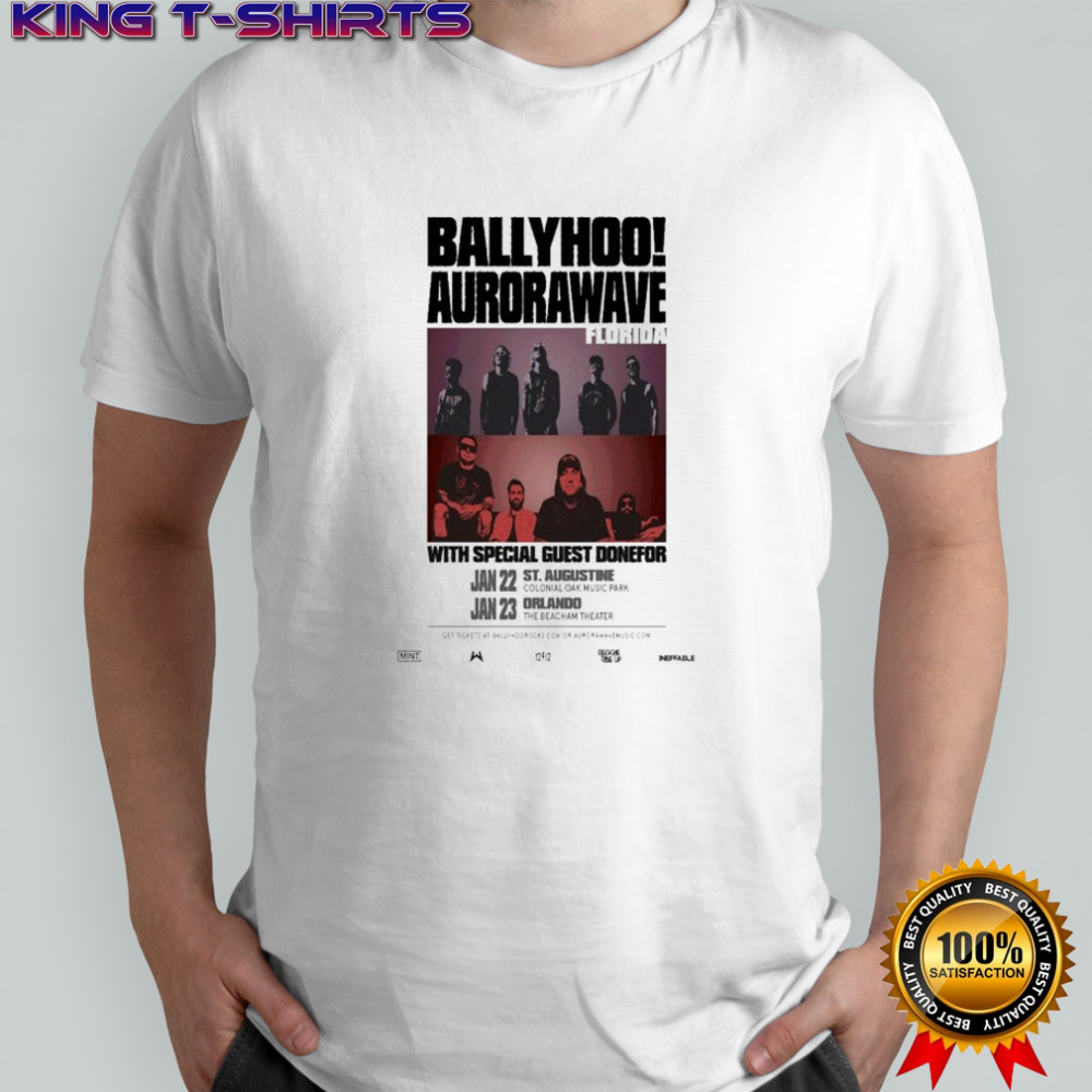 Ballyhoo & Aurorawave Florida January 22-23 2025 Concert T-Shirt