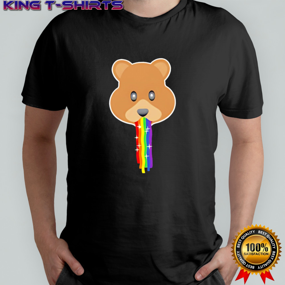 Bear rainbow stick out tongue shirt