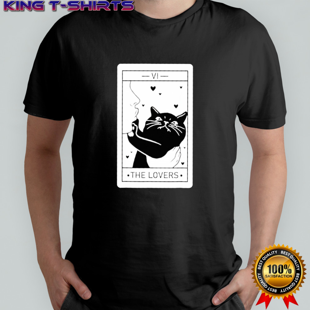 Black cat the Lovers card shirt