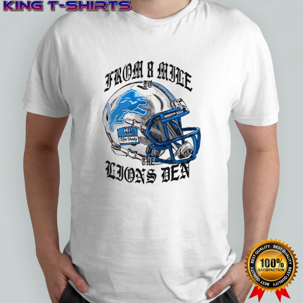 Blue Eminem x Detroit Lions Helmet shirt