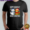 Cat Merry Christmas Happy Hanukkah shirt