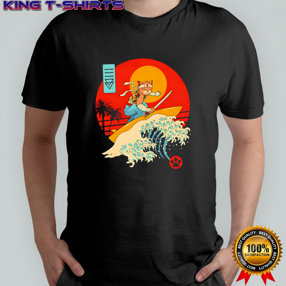 Catana Cat Surf Sunset Wave Japan shirt