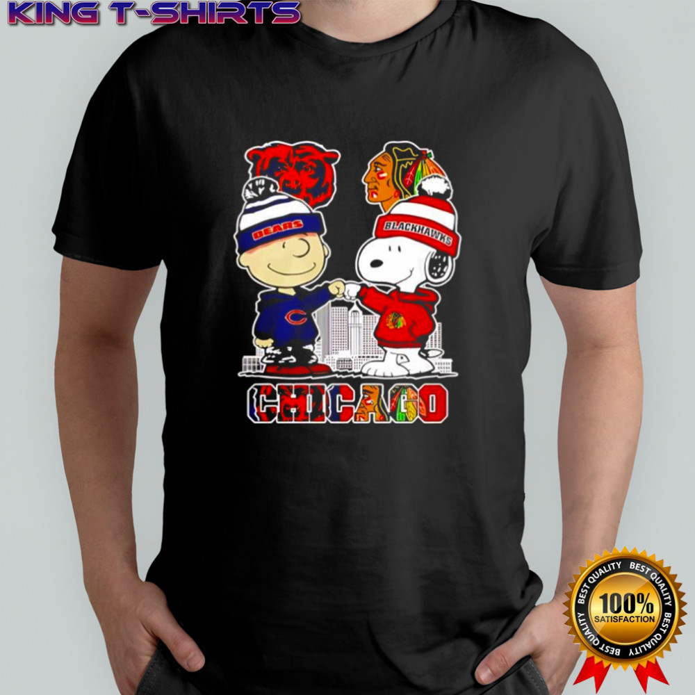 Chicago Bears And Blackhawks x Snoopy Charlie Brown shirt