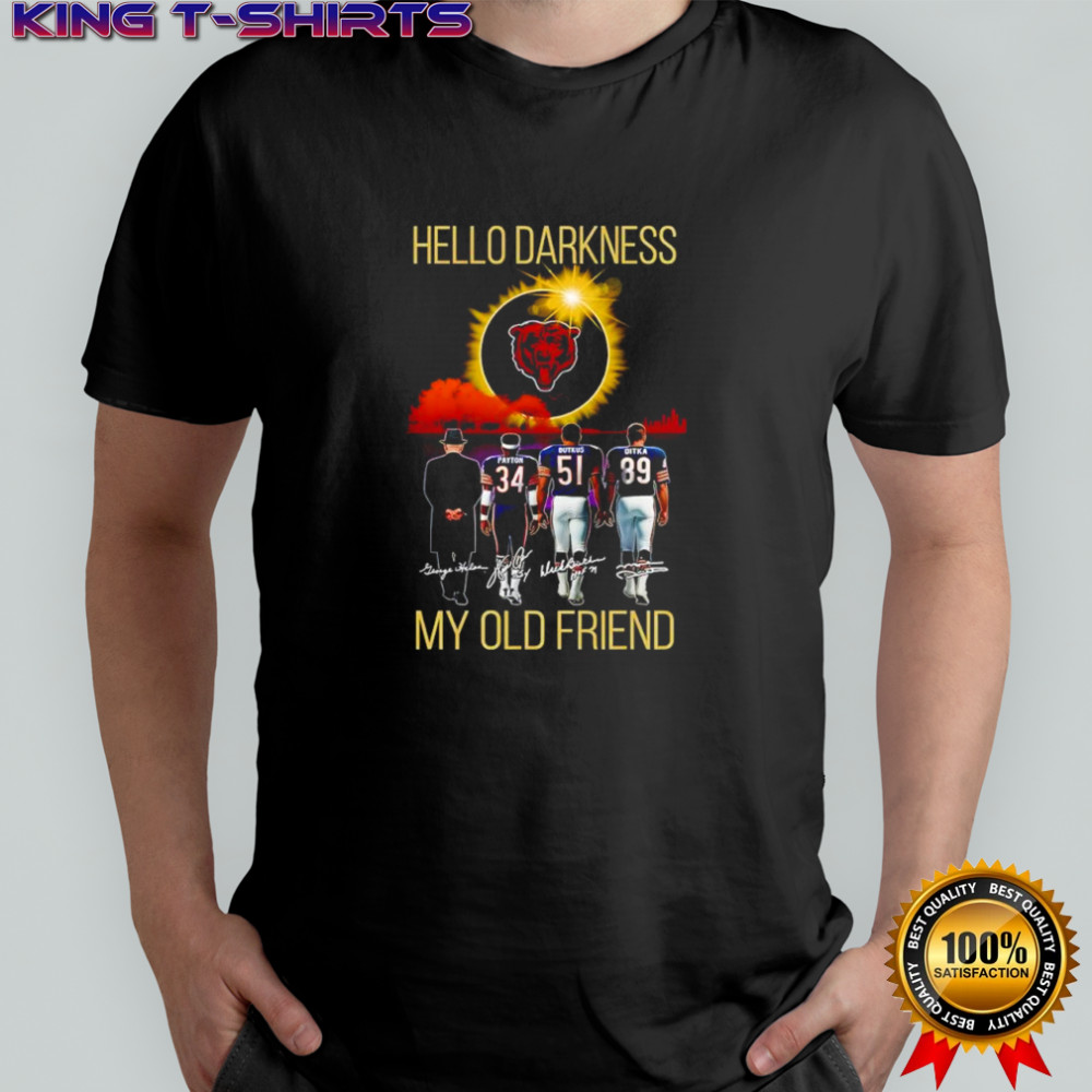Chicago Bears Hello Darkness my old friend signatures shirt