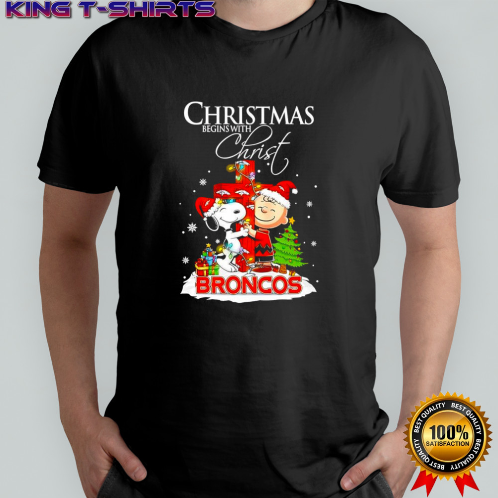 Christmas begins with Christ Denver Broncos x Snoopy and Charlie Brown shirt