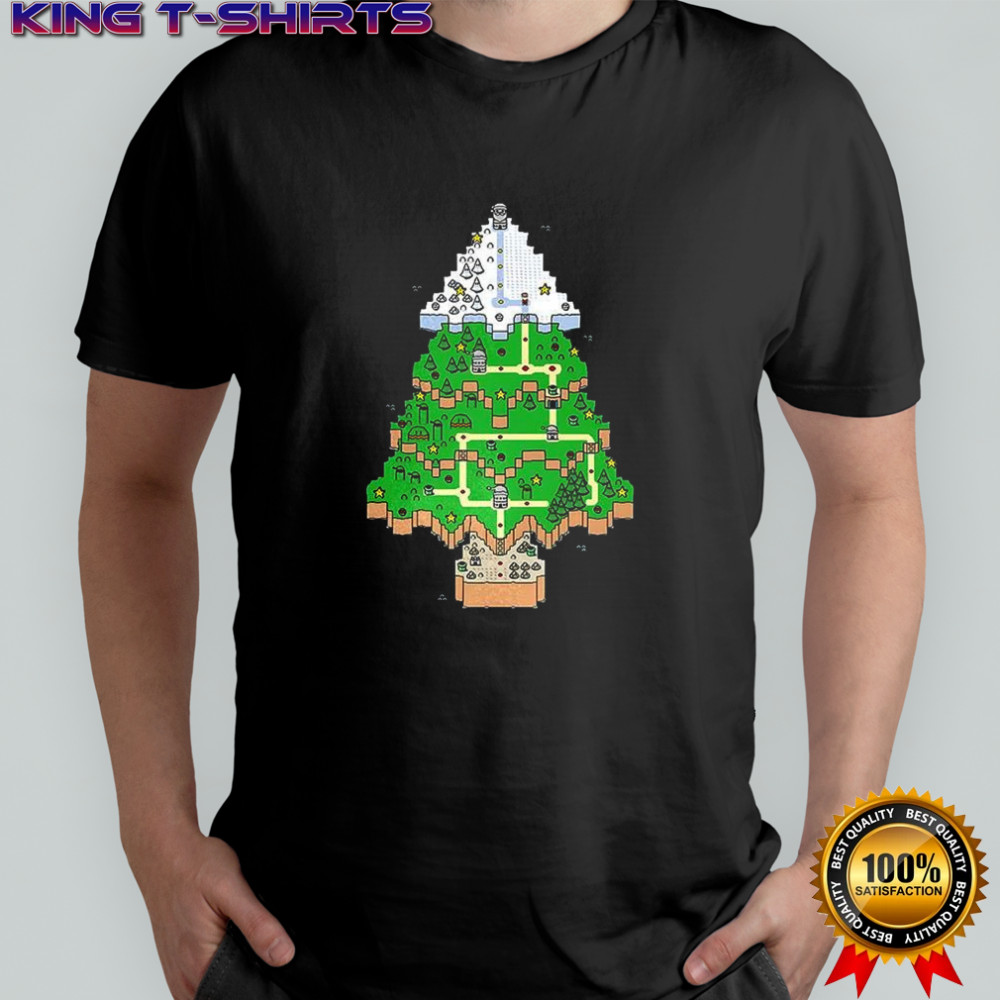 Christmas tree map classic video game world shirt