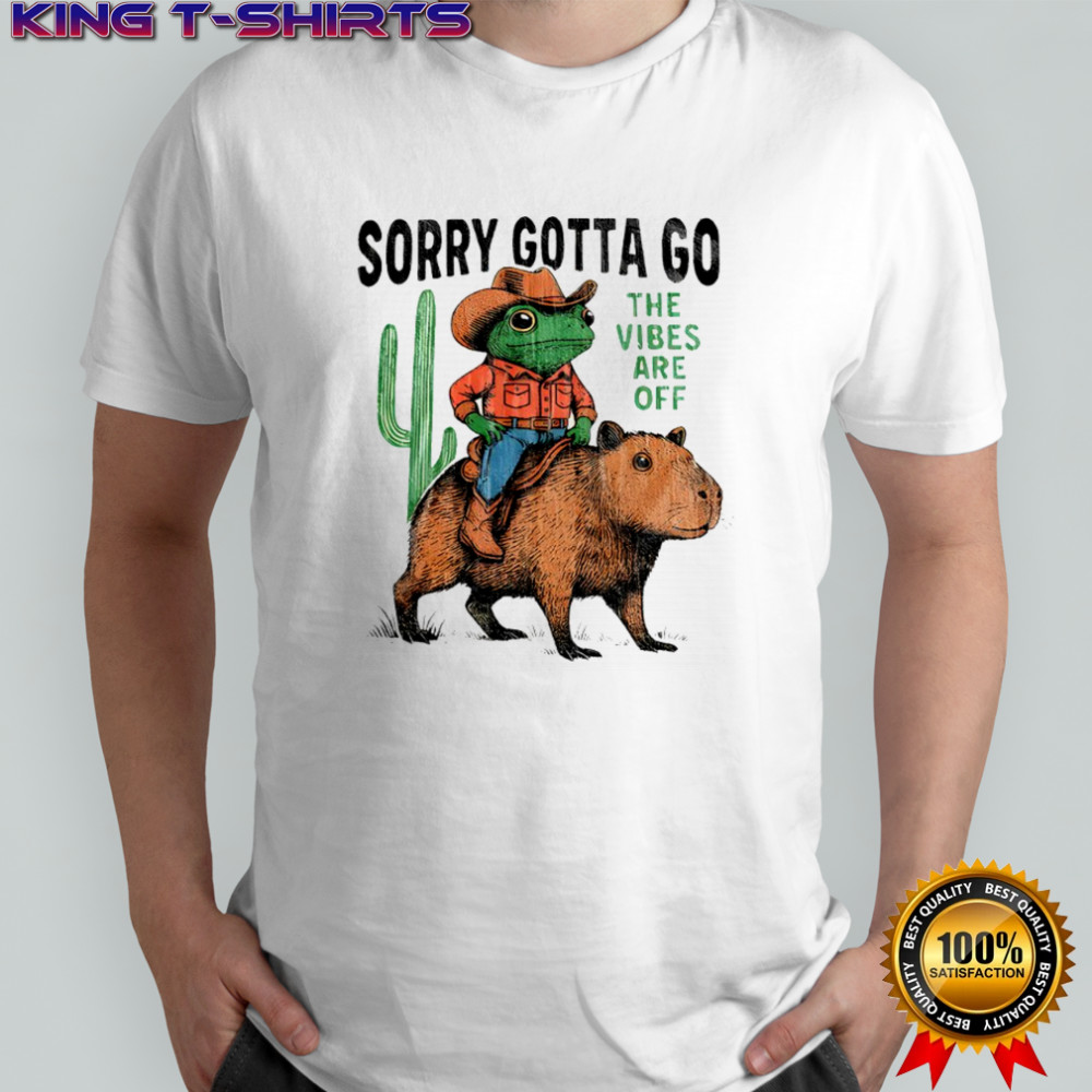 Cowboy Frog Riding Capybara The Vibes Are Off Shirt