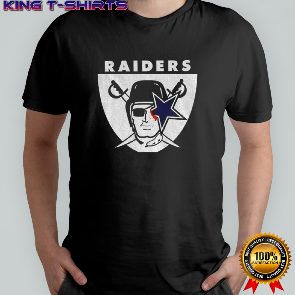 Dallas Cowboys Las Vegas Raiders bleed Raiders mashup logo shirt