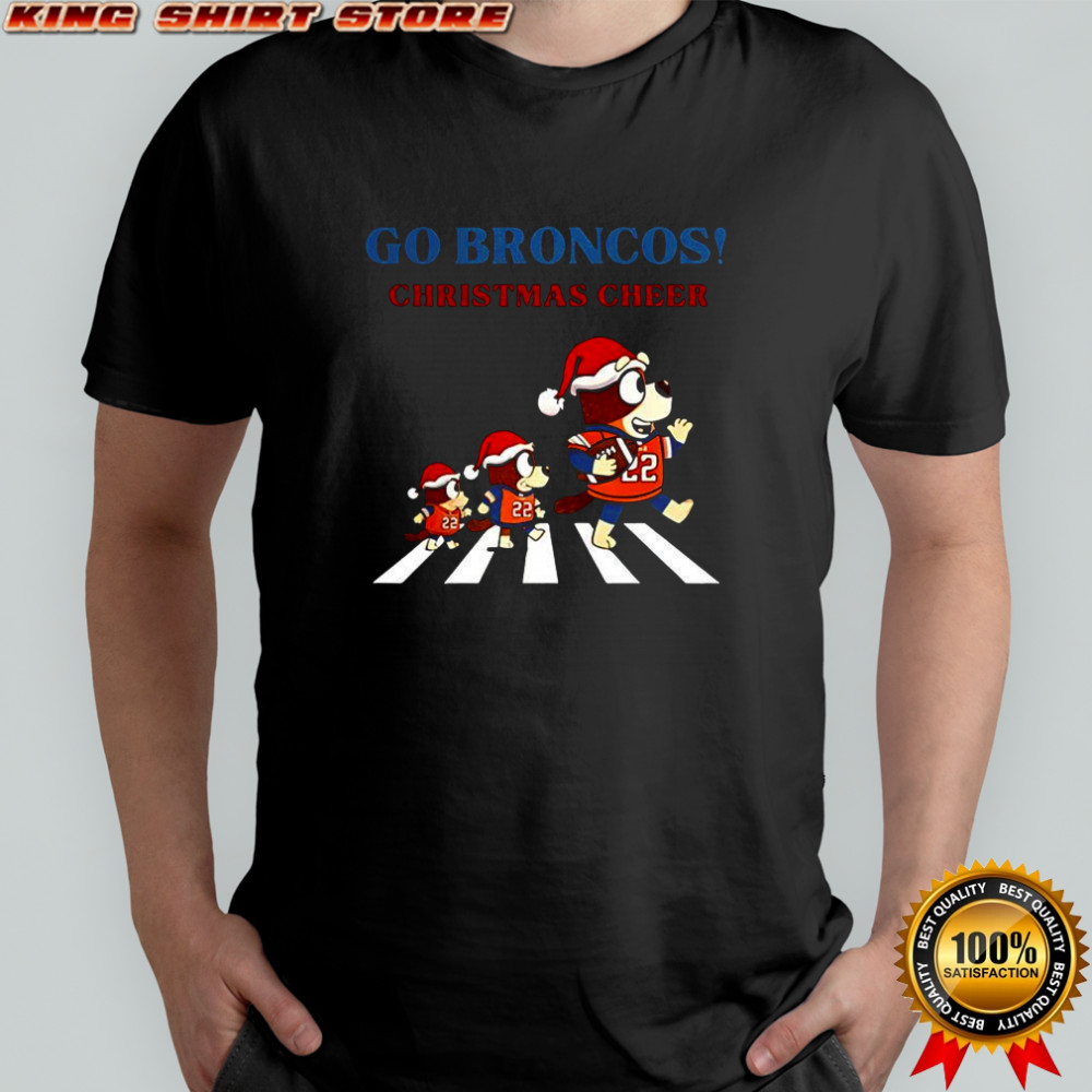 Denver Broncos football Bluey cross the road go Broncos Christmas shirt