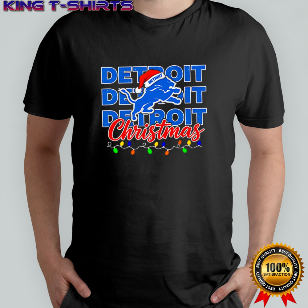 Detroit Lions Christmas lights repeat shirt