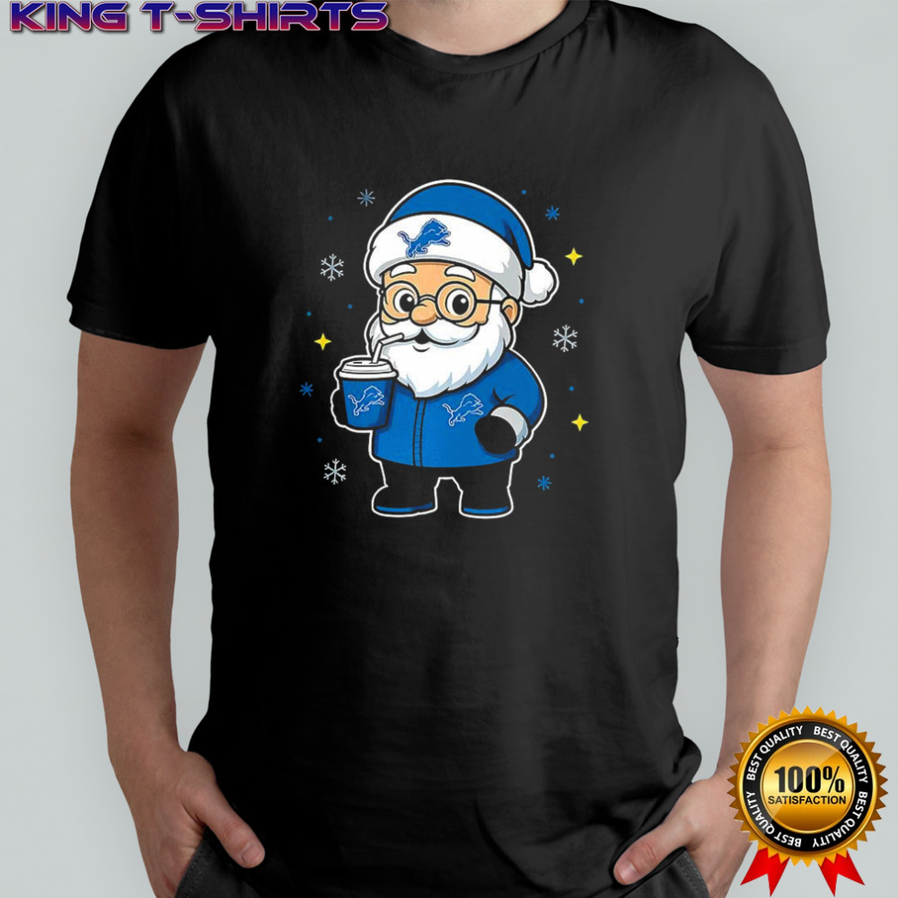 Detroit Lions football Santa Claus Christmas shirt