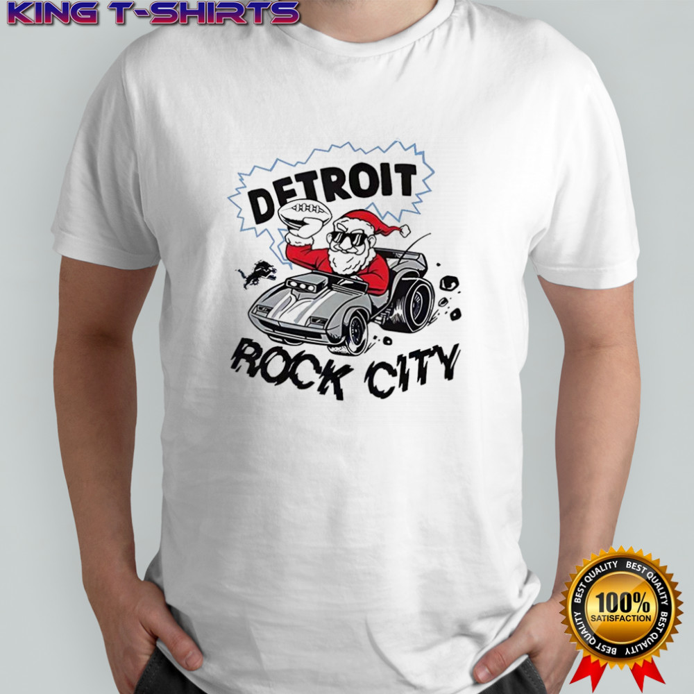 Detroit Lions football Santa Claus Rock city Christmas shirt