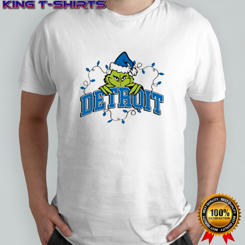 Detroit Lions Grinch with Christmas Lightings shirt