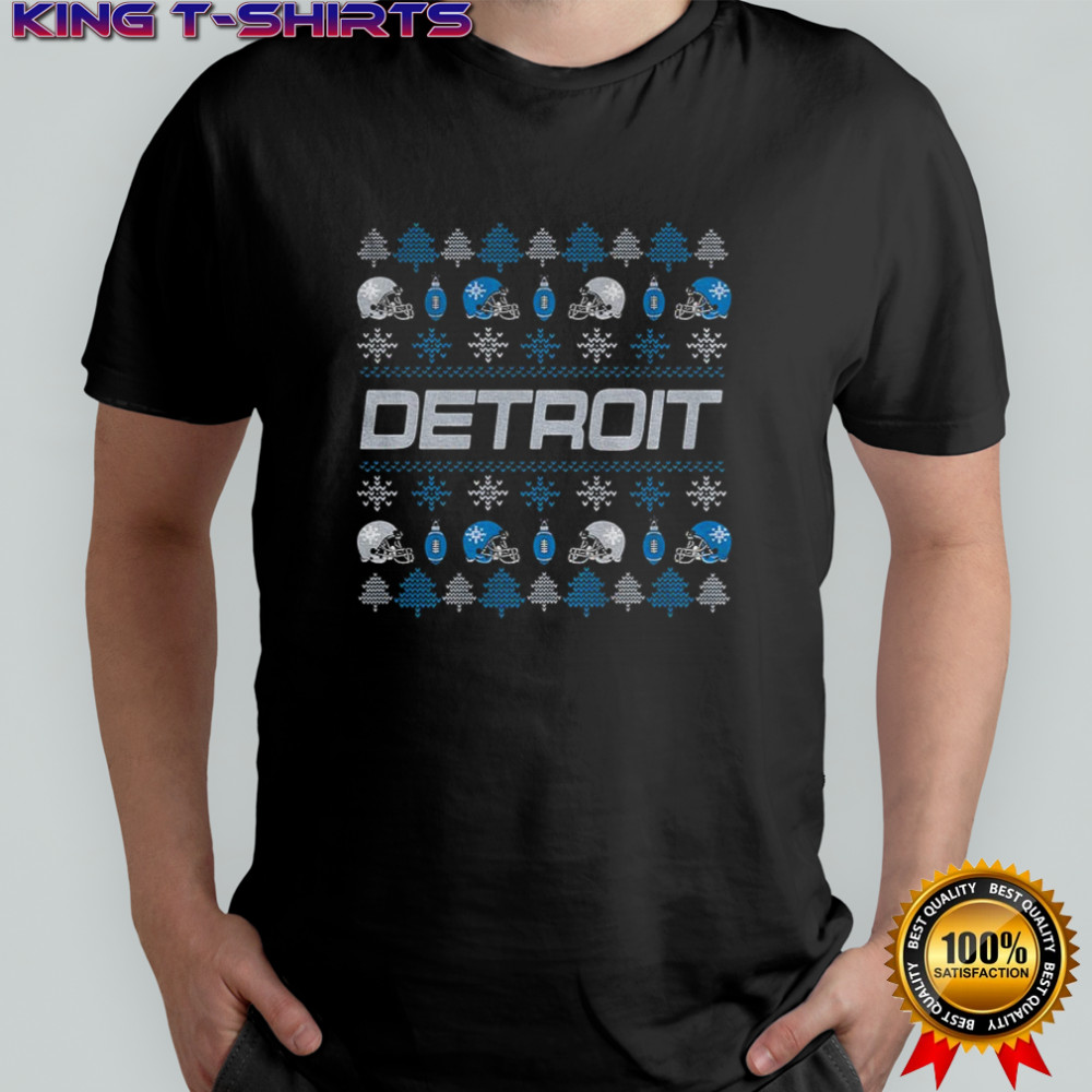 Detroit Lions Helmet Football NFL Merry Christmas 2025 shirt