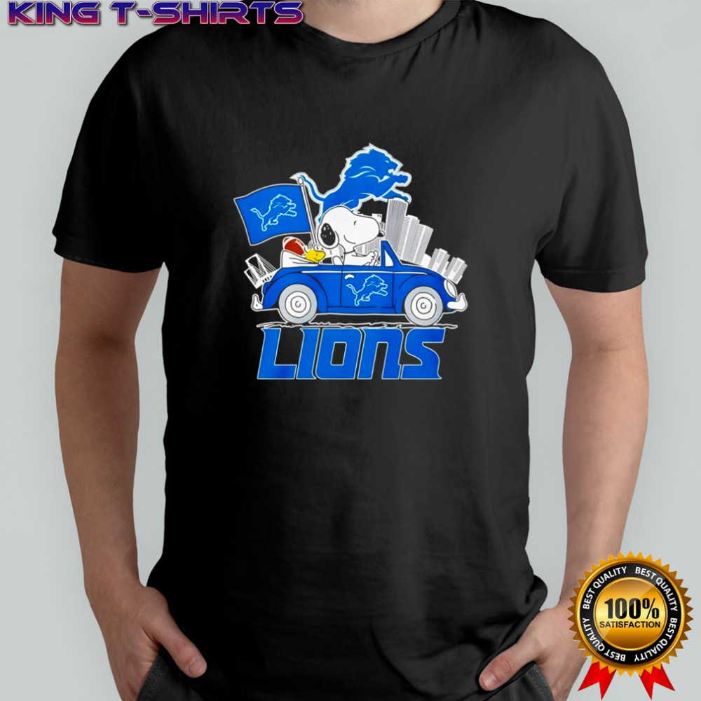 Detroit Lions x Snoopy and Woodstock drive car shirt