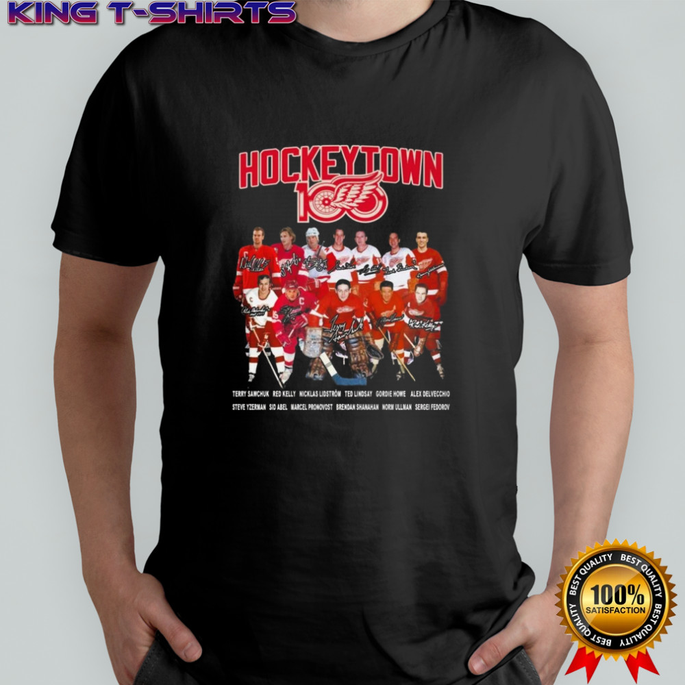 Detroit Red Wings Hockeytown 100th Signatures Shirt