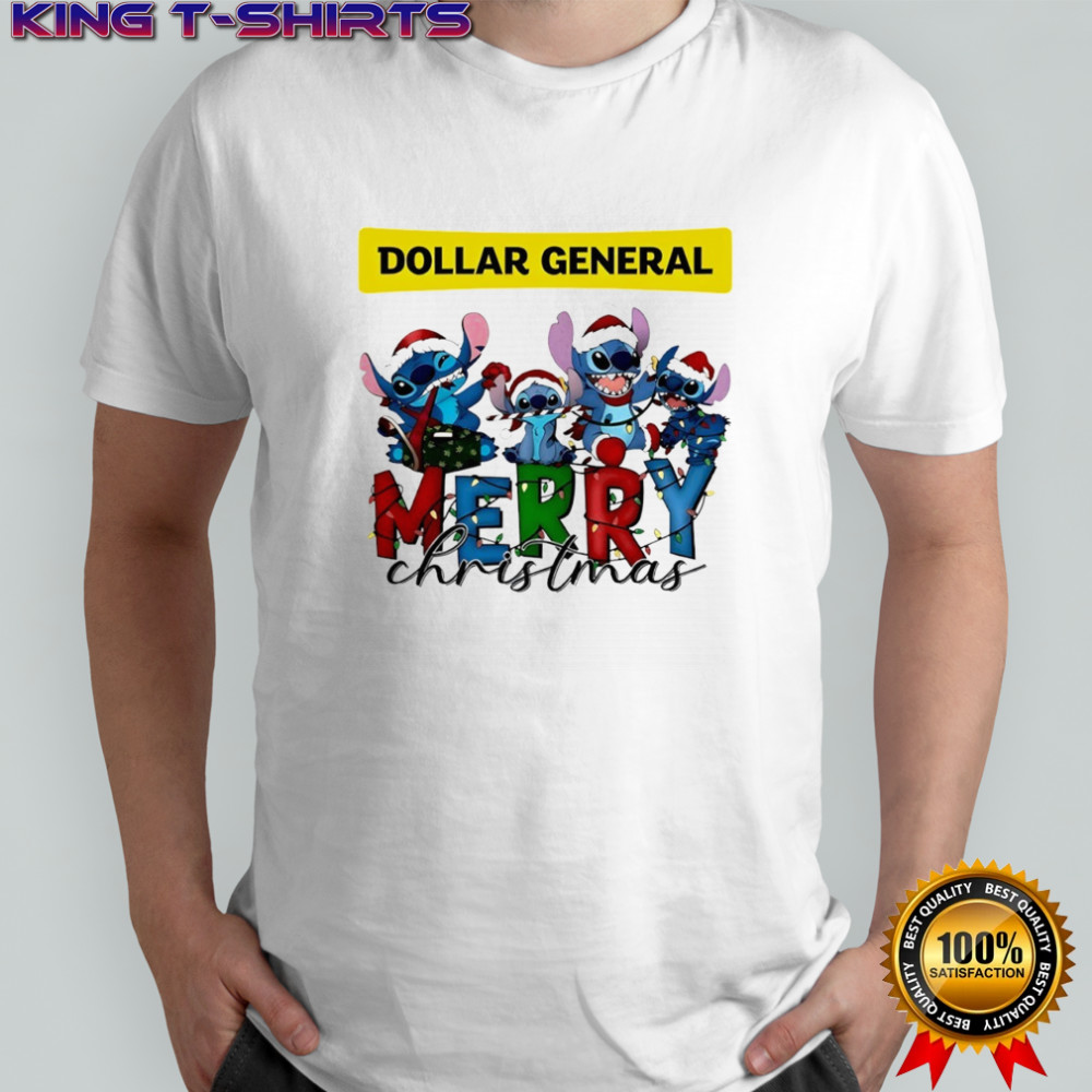 Dollar General x Stitch Merry Christmas Shirt