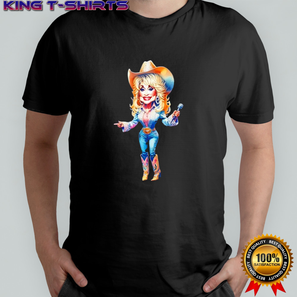 Dolly Parton caricature of American singer songwriter shirt