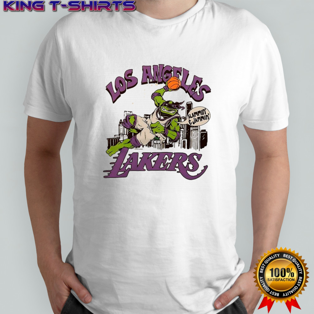 Donatello Teenage Mutant Ninja Turtles X Los Angeles Lakers basketball Slammin and Jammin shirt