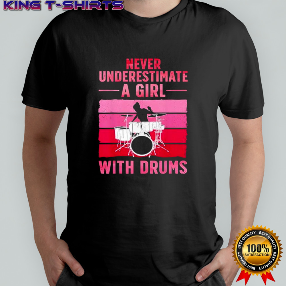 Drummer Art for Girls Women Drumming Drum Set Drummer Shirt