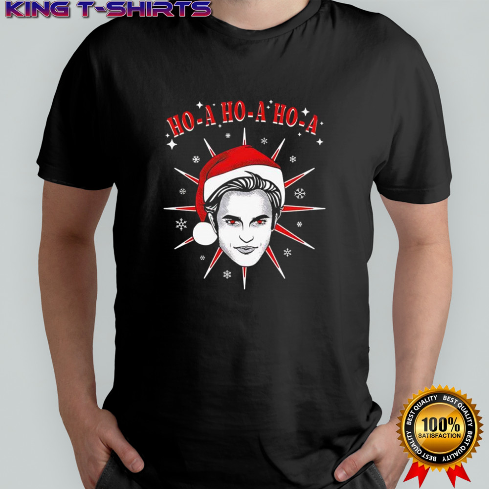 Edward Cullen Ho A Ho A Ho A Chrismas Santa hat shirt
