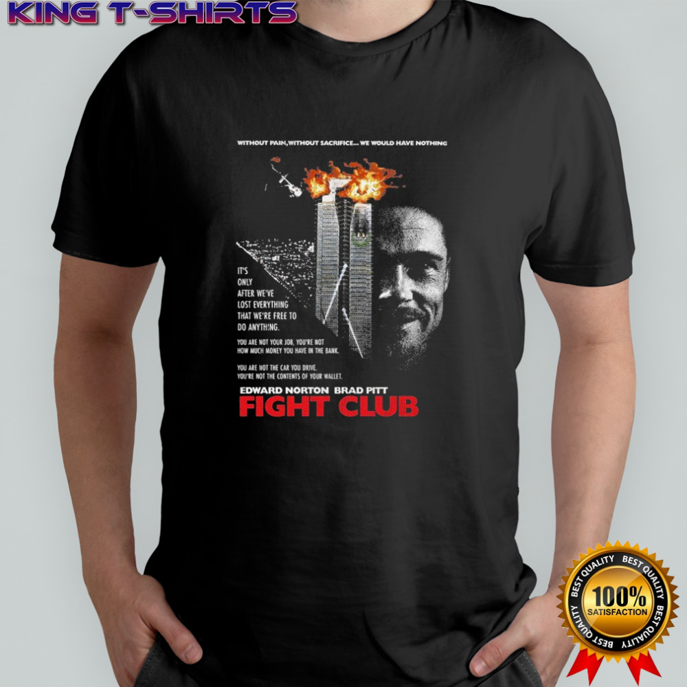 Edward Norton Brad Pitt Project Mayhem Die Hard Rip T-shirt