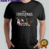 Elf Santa and Snowman Abbey Road Merry Christmas shirt