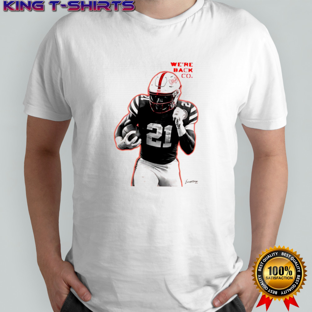 Emmett Johnson Nebraska running back EMoney Backfield We’re Back Co. shirt