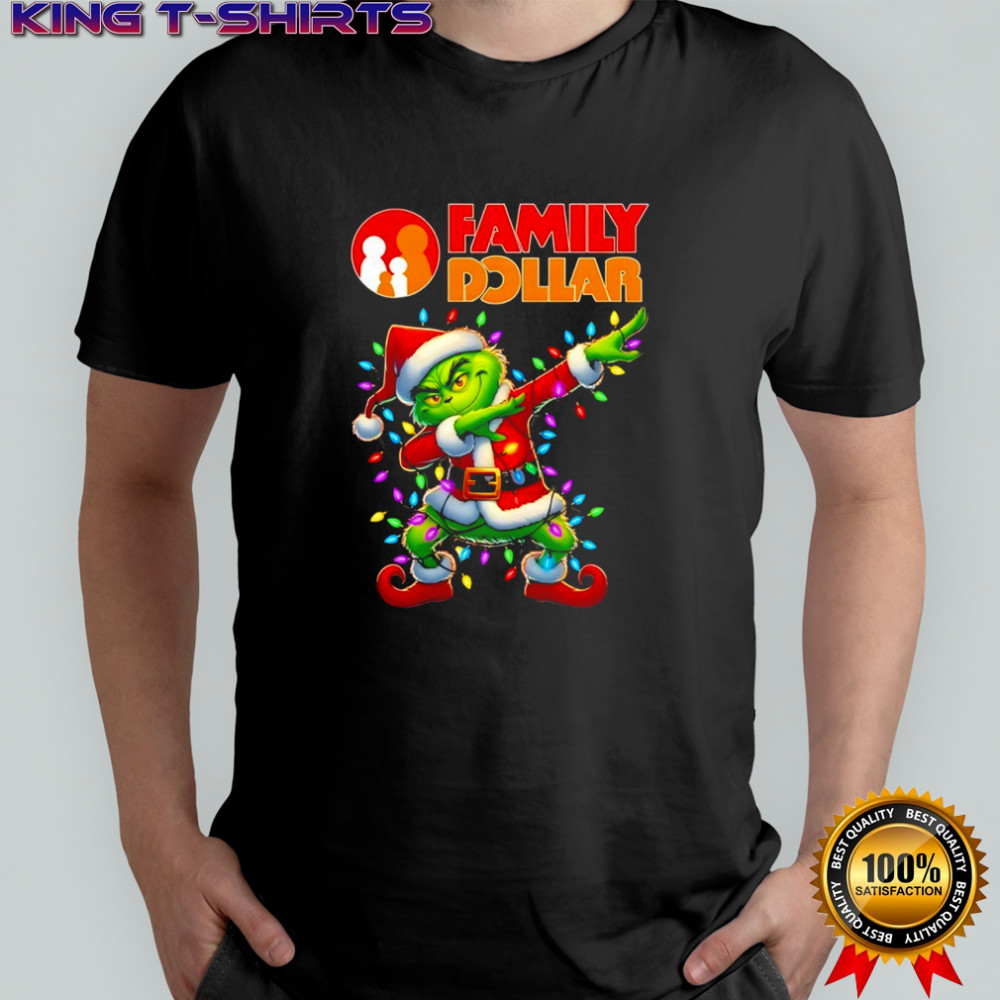 Family Dollar x Grinch Lights Dabbing Christmas shirt