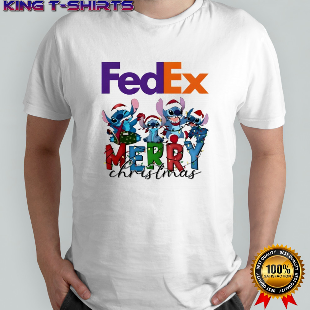 FedEx Express x Stitch Merry Christmas Shirt