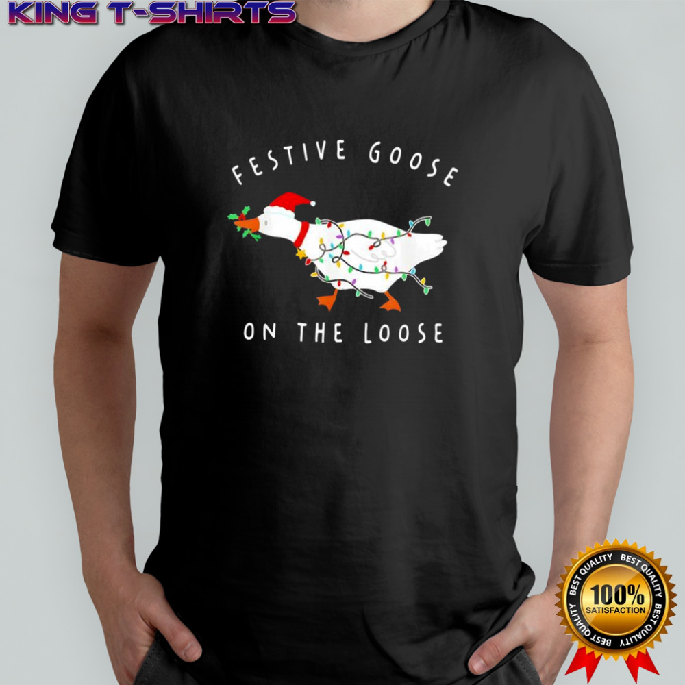 Festive Goose on The Loose Christmas shirt