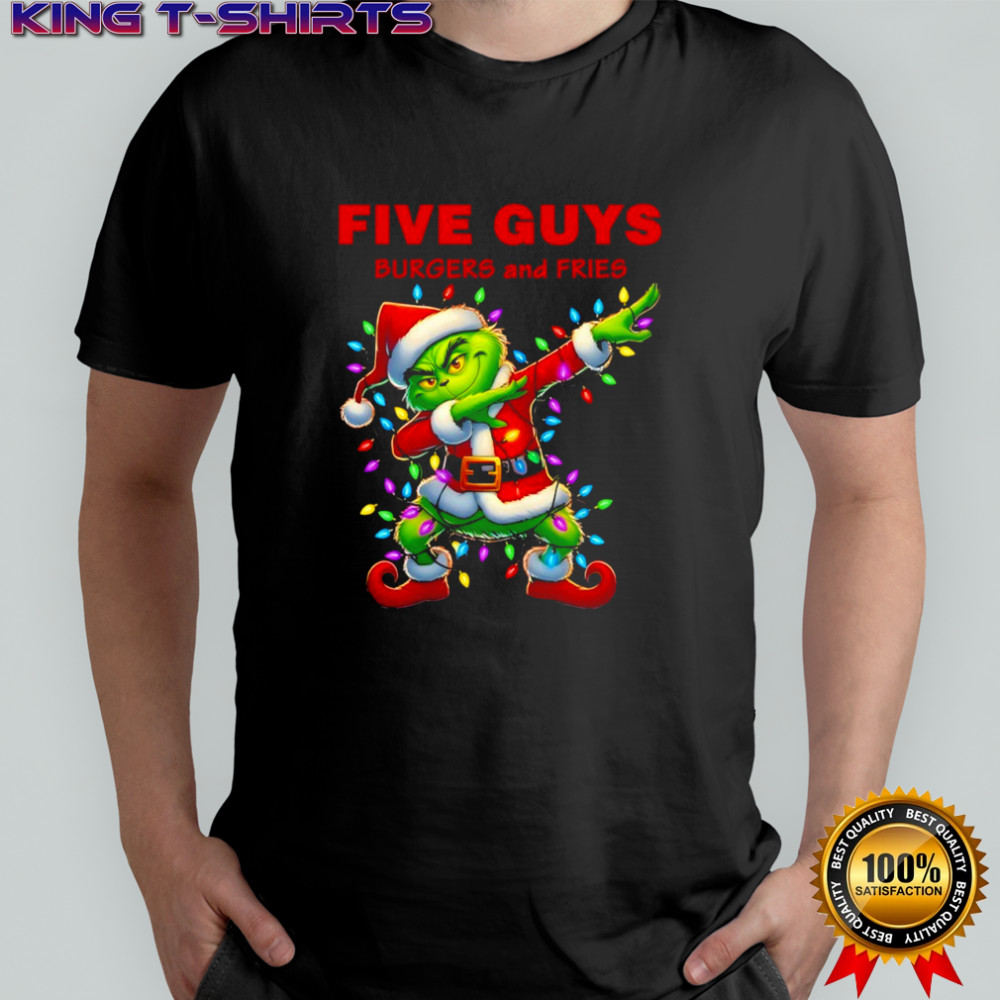 Five Guys x Grinch Lights Dabbing Christmas shirt