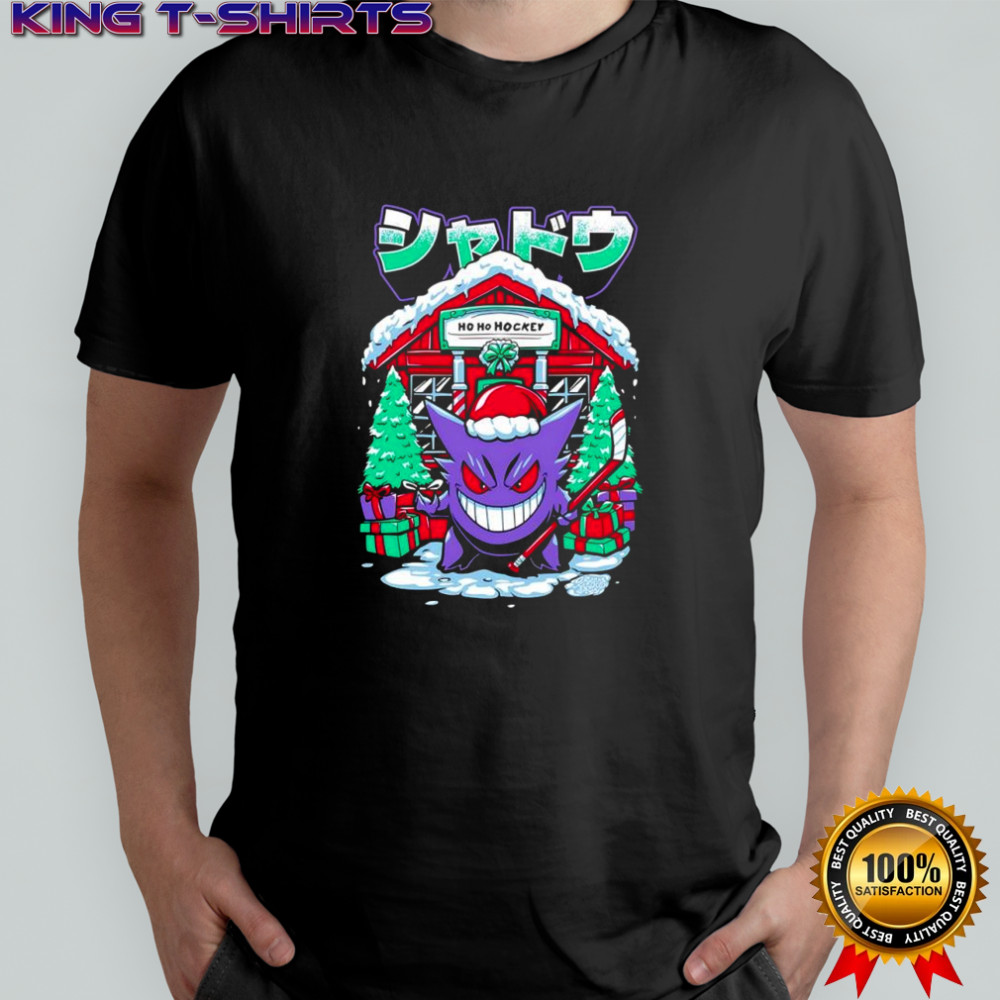 Gengar Pokémon character Christmas and hockey shirt
