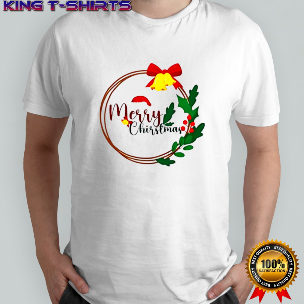 Girls Merry Christmas Wreath shirt
