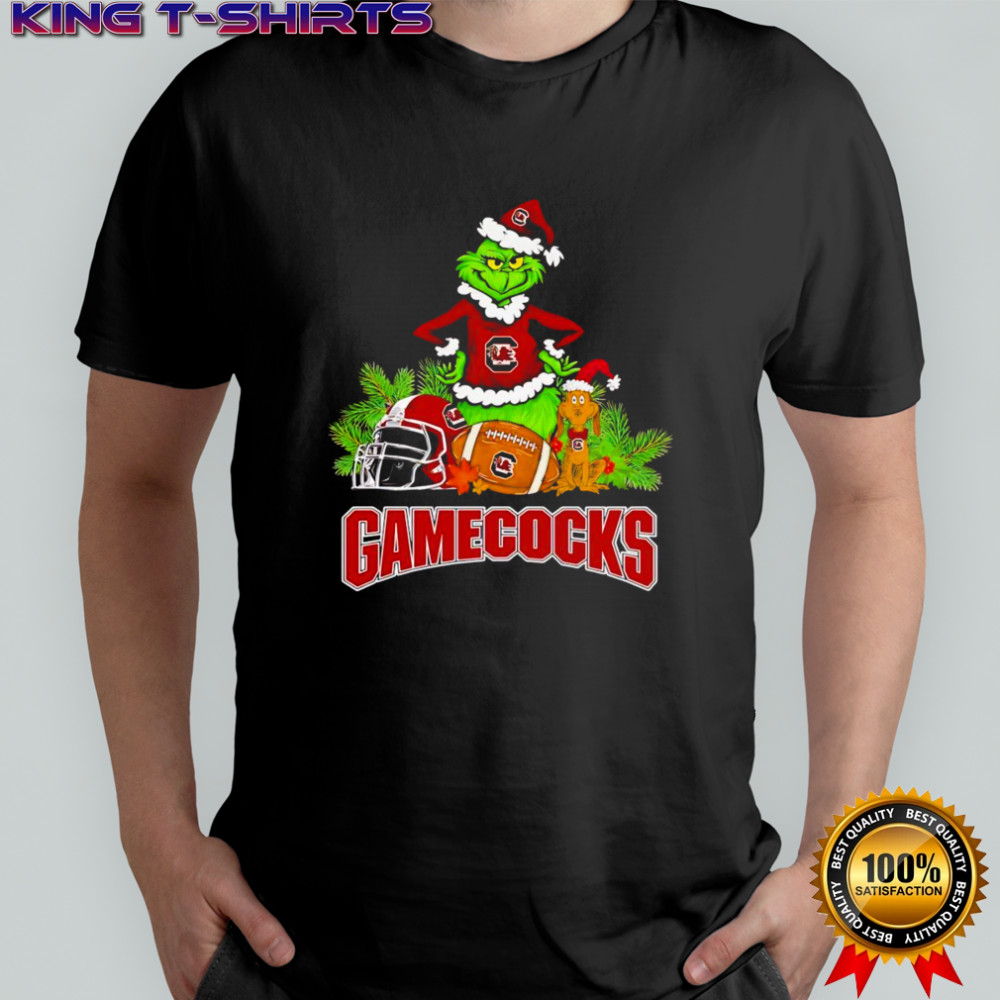 Grinch And Max Football South Carolina Gamecocks Shirt