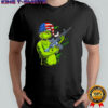 Grinch assault rifle cynical expression shirt