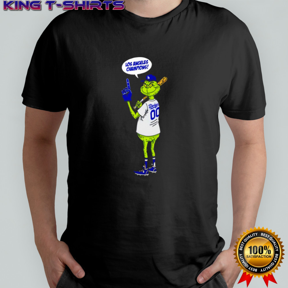 Grinch fan of Los Angeles Dodgers Champions World Series 2025 Merry Christmas shirt